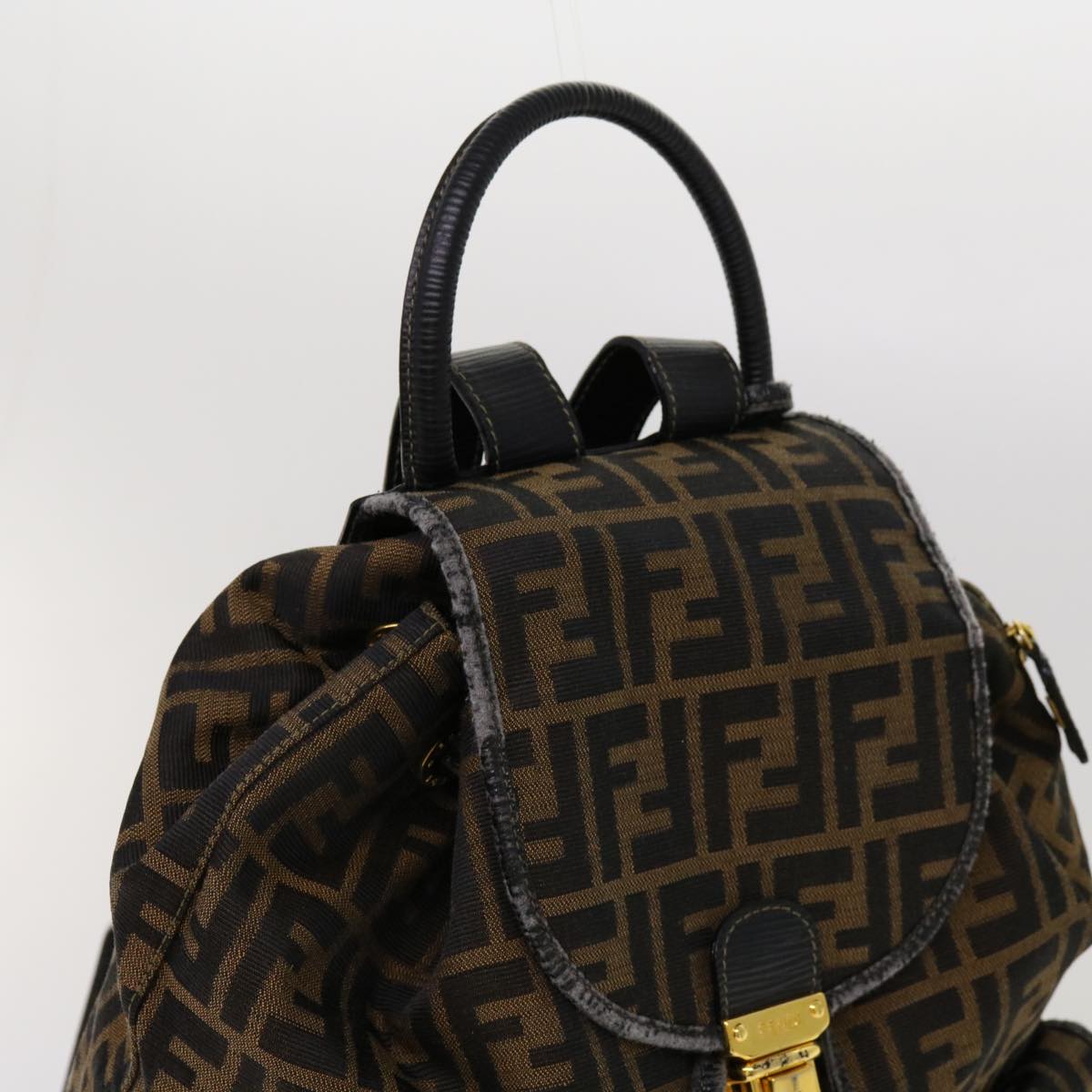 FENDI Zucca Canvas Backpack Brown Blackyk11410