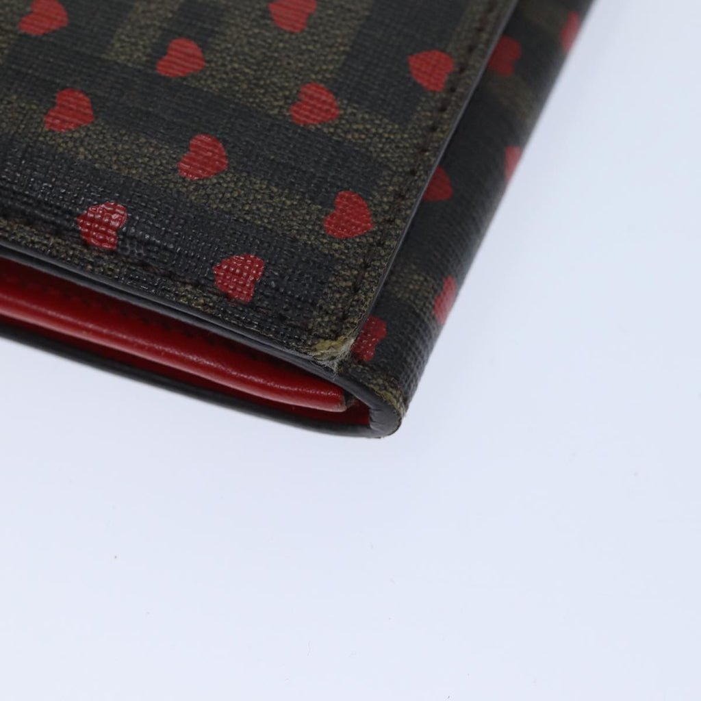 FENDI Zucca Canvas Long Wallet Black Brownyk11434