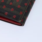 FENDI Zucca Canvas Long Wallet Black Brownyk11434