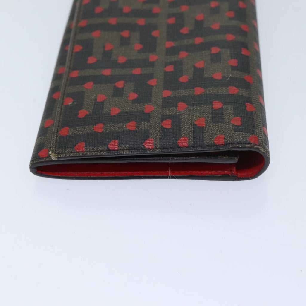FENDI Zucca Canvas Long Wallet Black Brownyk11434