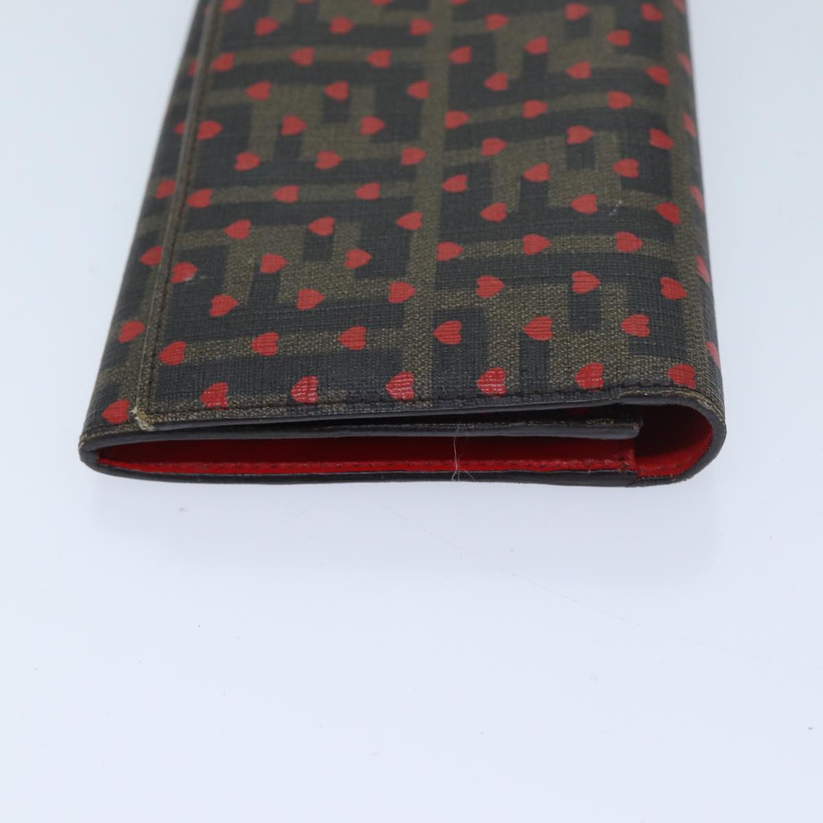 FENDI Zucca Canvas Long Wallet Black Brownyk11434