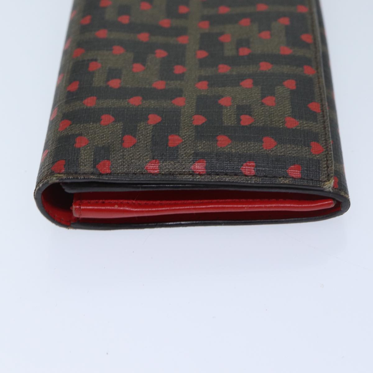 FENDI Zucca Canvas Long Wallet Black Brownyk11434