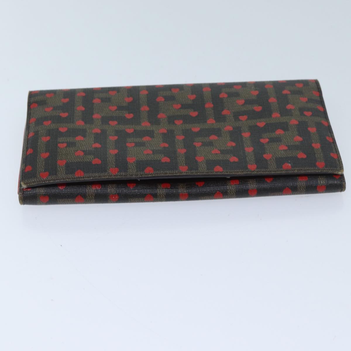 FENDI Zucca Canvas Long Wallet Black Brownyk11434