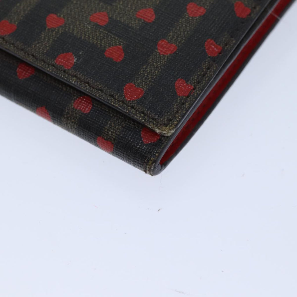 FENDI Zucca Canvas Long Wallet Black Brownyk11434