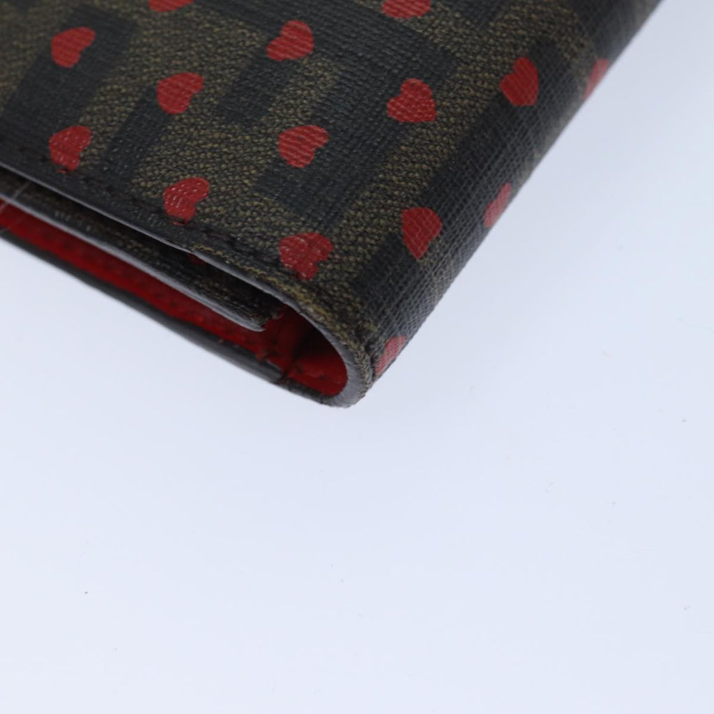 FENDI Zucca Canvas Long Wallet Black Brownyk11434