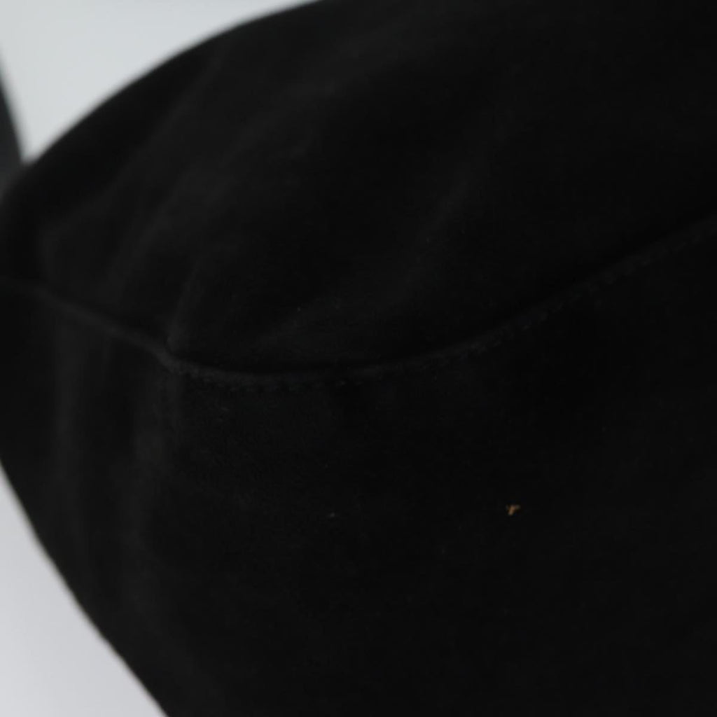 FENDI Mamma Baguette Shoulder Bag Suede Blackyk11454