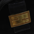 FENDI Mamma Baguette Shoulder Bag Suede Blackyk11454