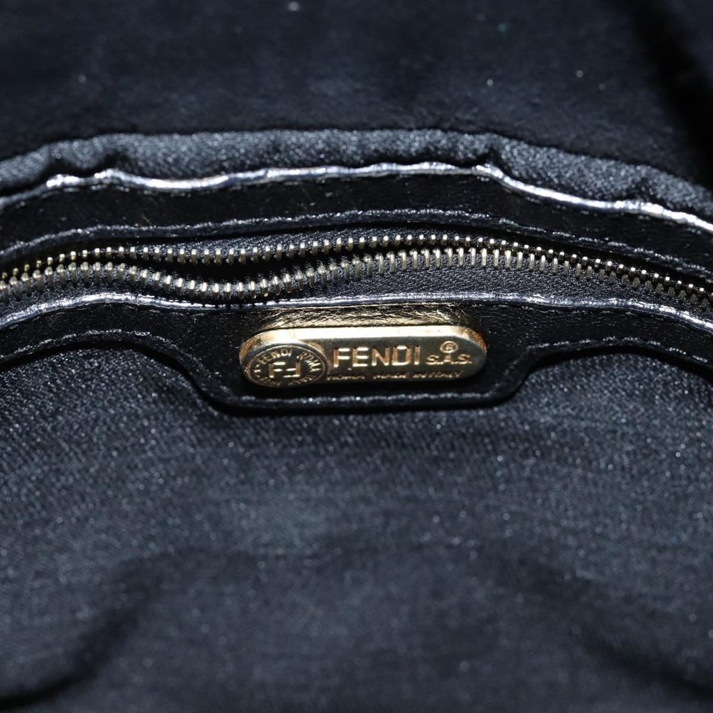 FENDI Mamma Baguette Shoulder Bag Suede Blackyk11454