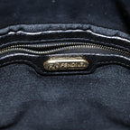 FENDI Mamma Baguette Shoulder Bag Suede Blackyk11454