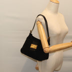 FENDI Mamma Baguette Shoulder Bag Suede Blackyk11454