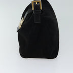FENDI Mamma Baguette Shoulder Bag Suede Blackyk11454