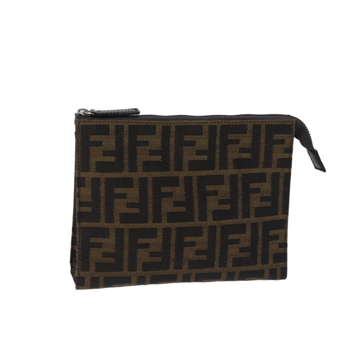 FENDI Zucca Canvas Pouch Brown Blackyk11460