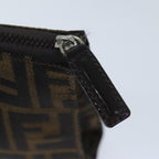 FENDI Zucca Canvas Pouch Brown Blackyk11460