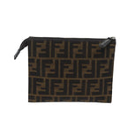 FENDI Zucca Canvas Pouch Brown Blackyk11460