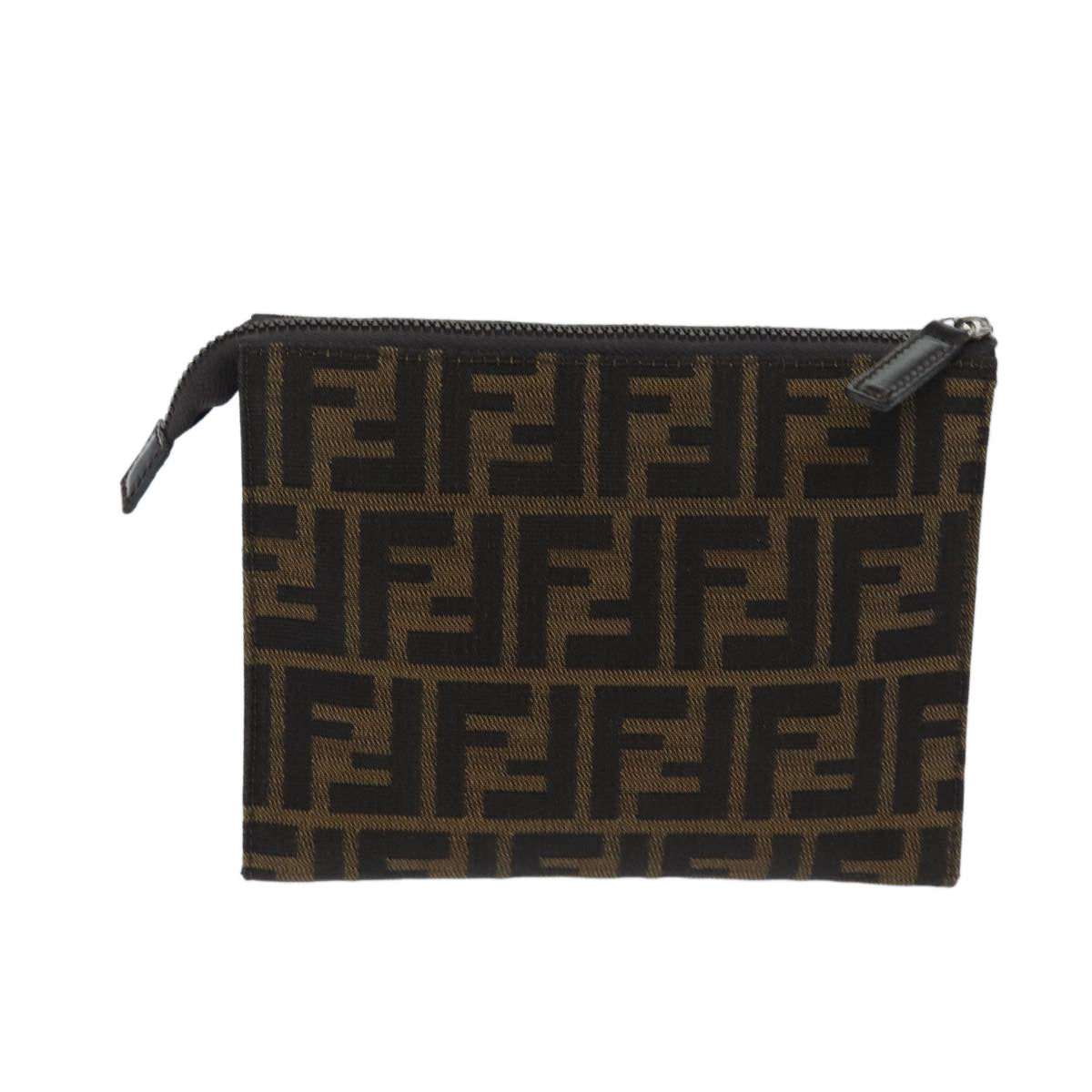 FENDI Zucca Canvas Pouch Brown Blackyk11460
