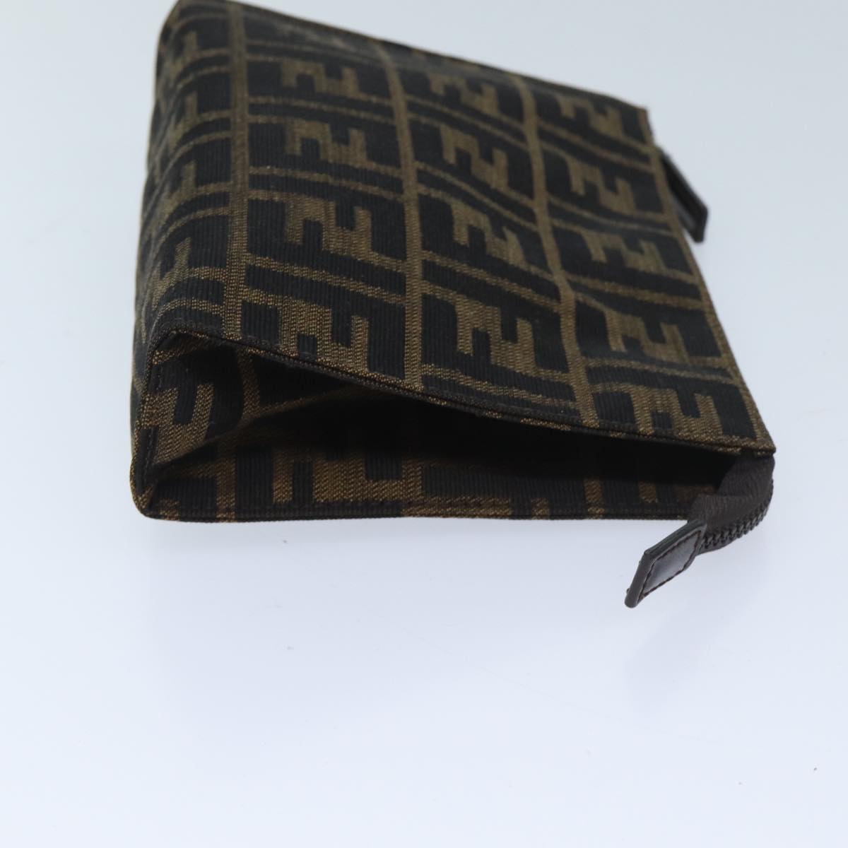 FENDI Zucca Canvas Pouch Brown Blackyk11460