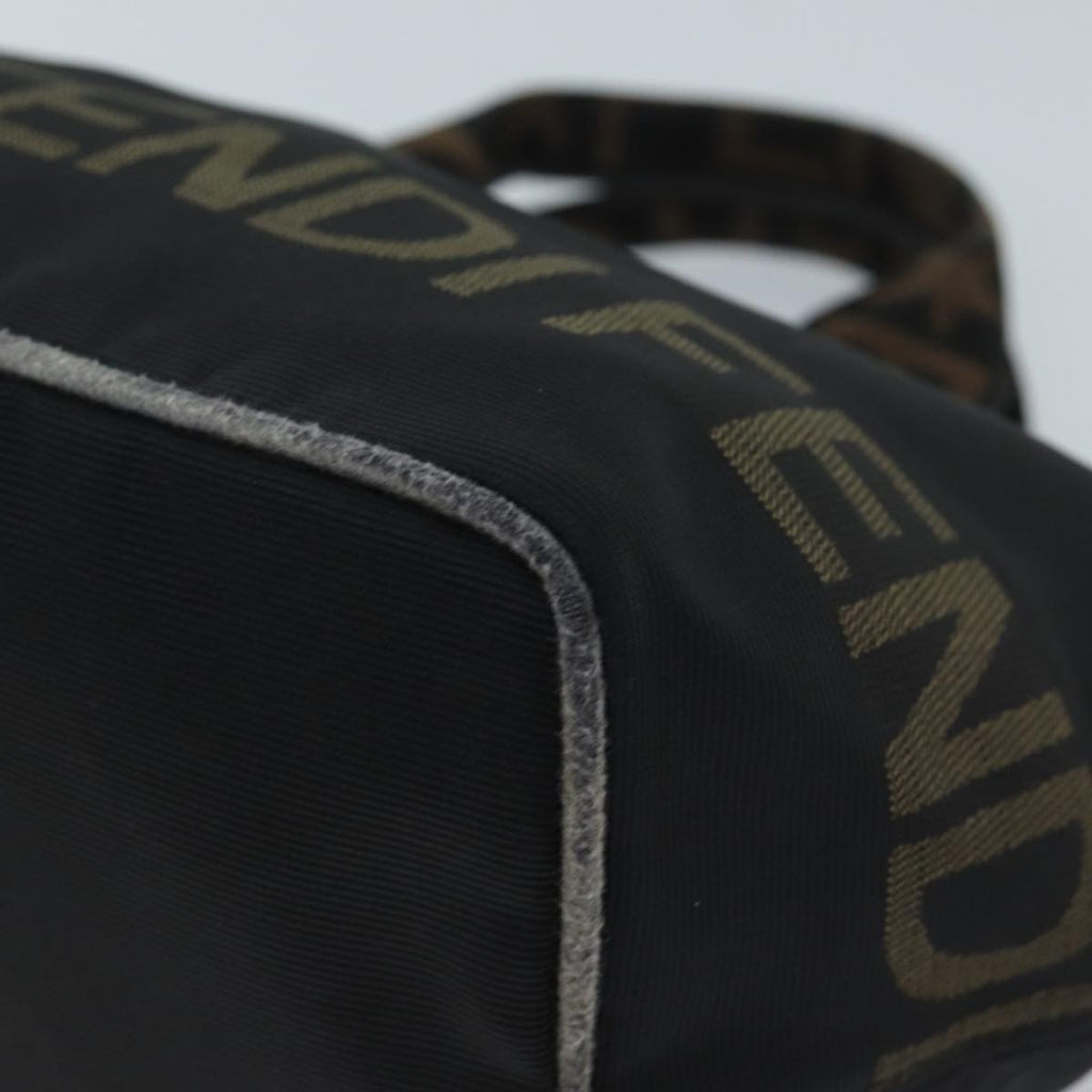 FENDI Hand Bag Canvas Blackyk11461
