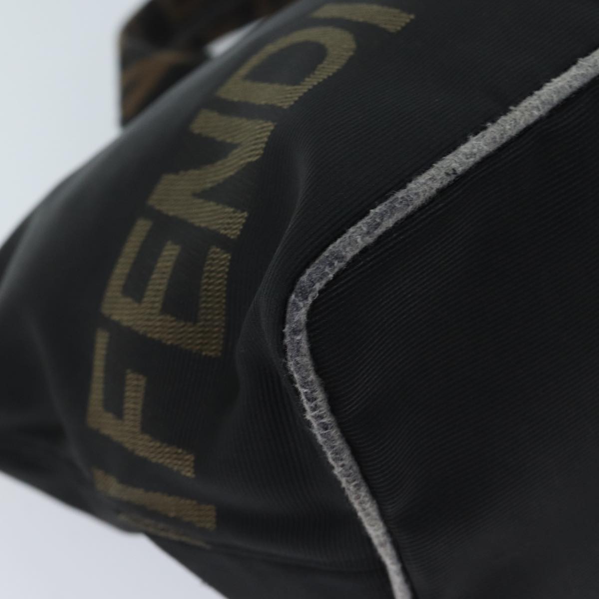 FENDI Hand Bag Canvas Blackyk11461