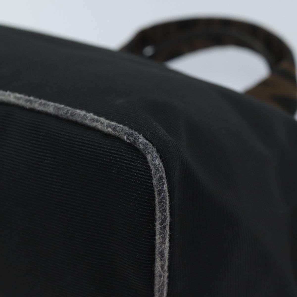 FENDI Hand Bag Canvas Blackyk11461