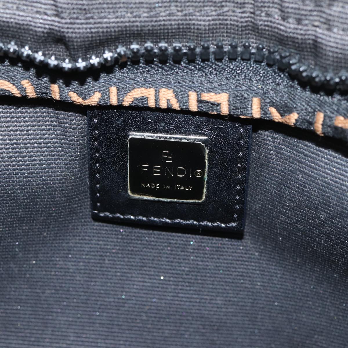 FENDI Hand Bag Canvas Blackyk11461