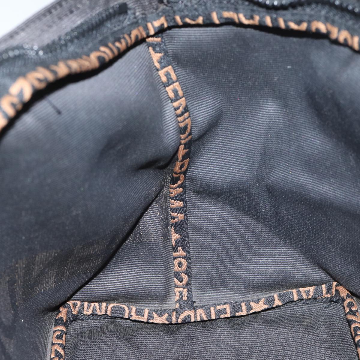 FENDI Hand Bag Canvas Blackyk11461