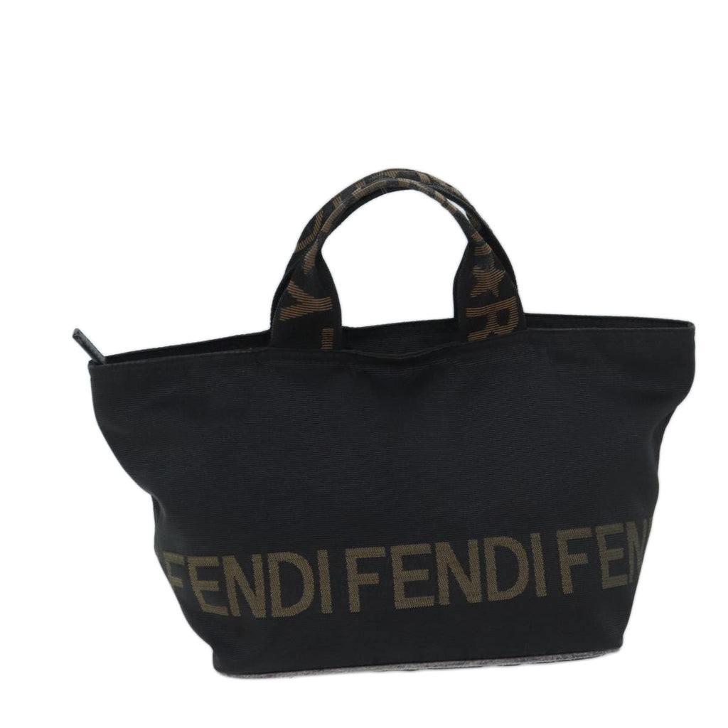 FENDI Hand Bag Canvas Blackyk11461