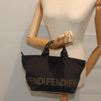 FENDI Hand Bag Canvas Blackyk11461