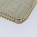 FENDI Zucca Canvas Long Wallet Whiteyk11469