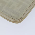 FENDI Zucca Canvas Long Wallet Whiteyk11469