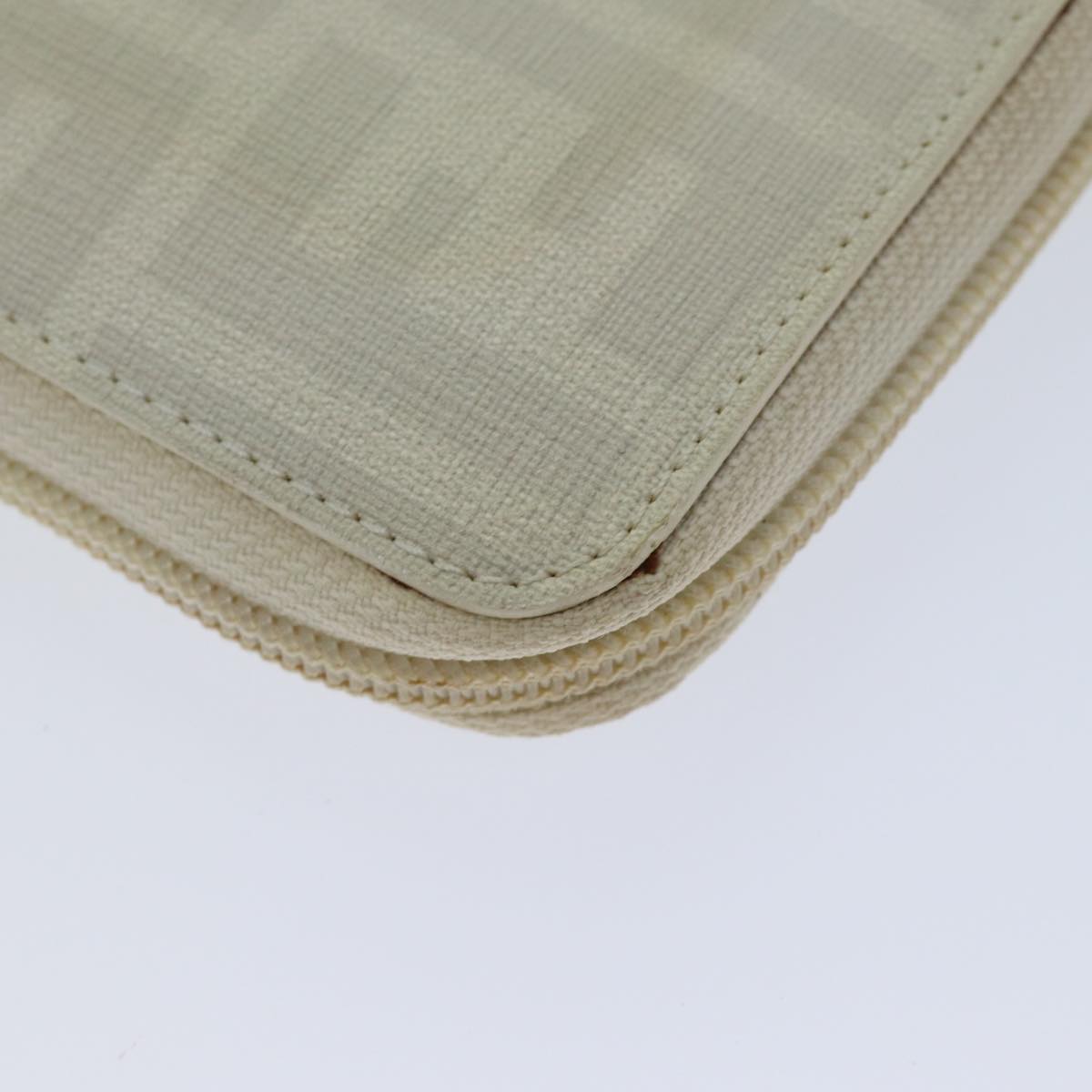 FENDI Zucca Canvas Long Wallet Whiteyk11469