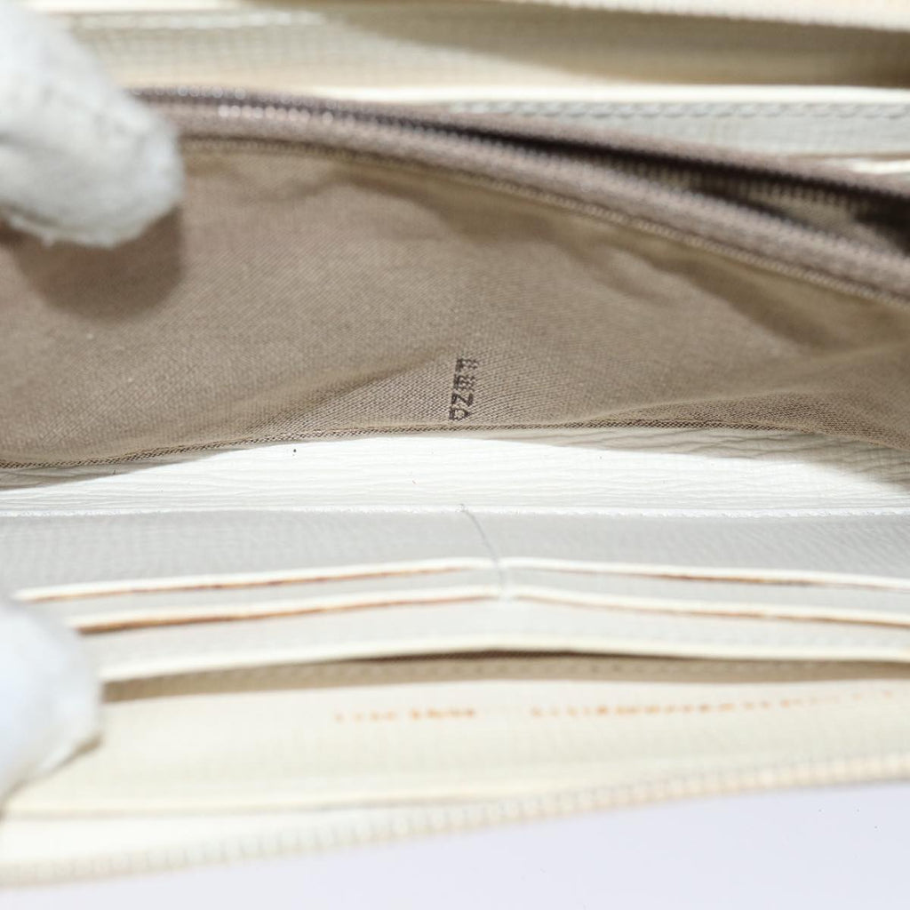 FENDI Zucca Canvas Long Wallet Whiteyk11469