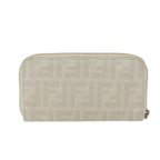FENDI Zucca Canvas Long Wallet Whiteyk11469