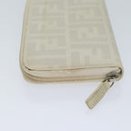 FENDI Zucca Canvas Long Wallet Whiteyk11469