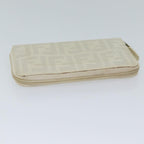 FENDI Zucca Canvas Long Wallet Whiteyk11469