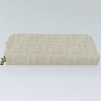 FENDI Zucca Canvas Long Wallet Whiteyk11469
