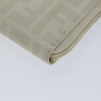 FENDI Zucca Canvas Long Wallet Whiteyk11469