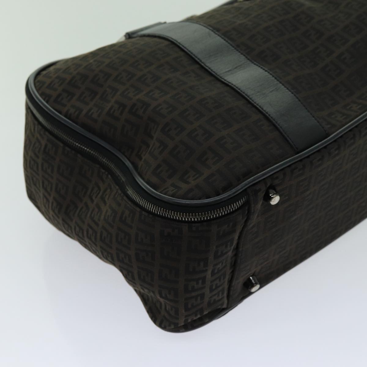 FENDI Zucchino Canvas Boston Bag Blackyk11470