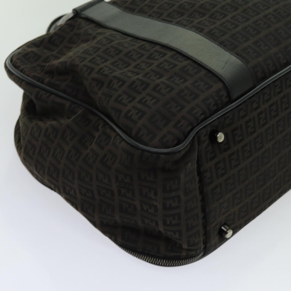 FENDI Zucchino Canvas Boston Bag Blackyk11470