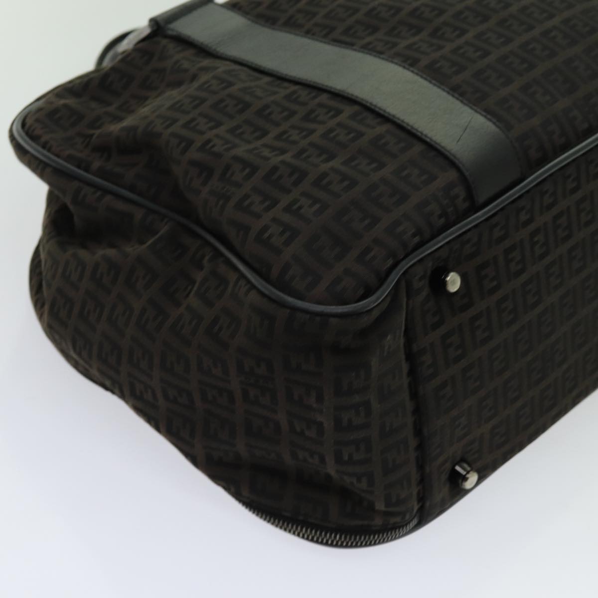 FENDI Zucchino Canvas Boston Bag Blackyk11470