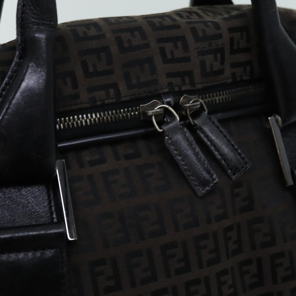 FENDI Zucchino Canvas Boston Bag Blackyk11470