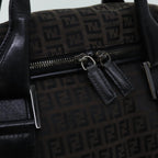 FENDI Zucchino Canvas Boston Bag Blackyk11470