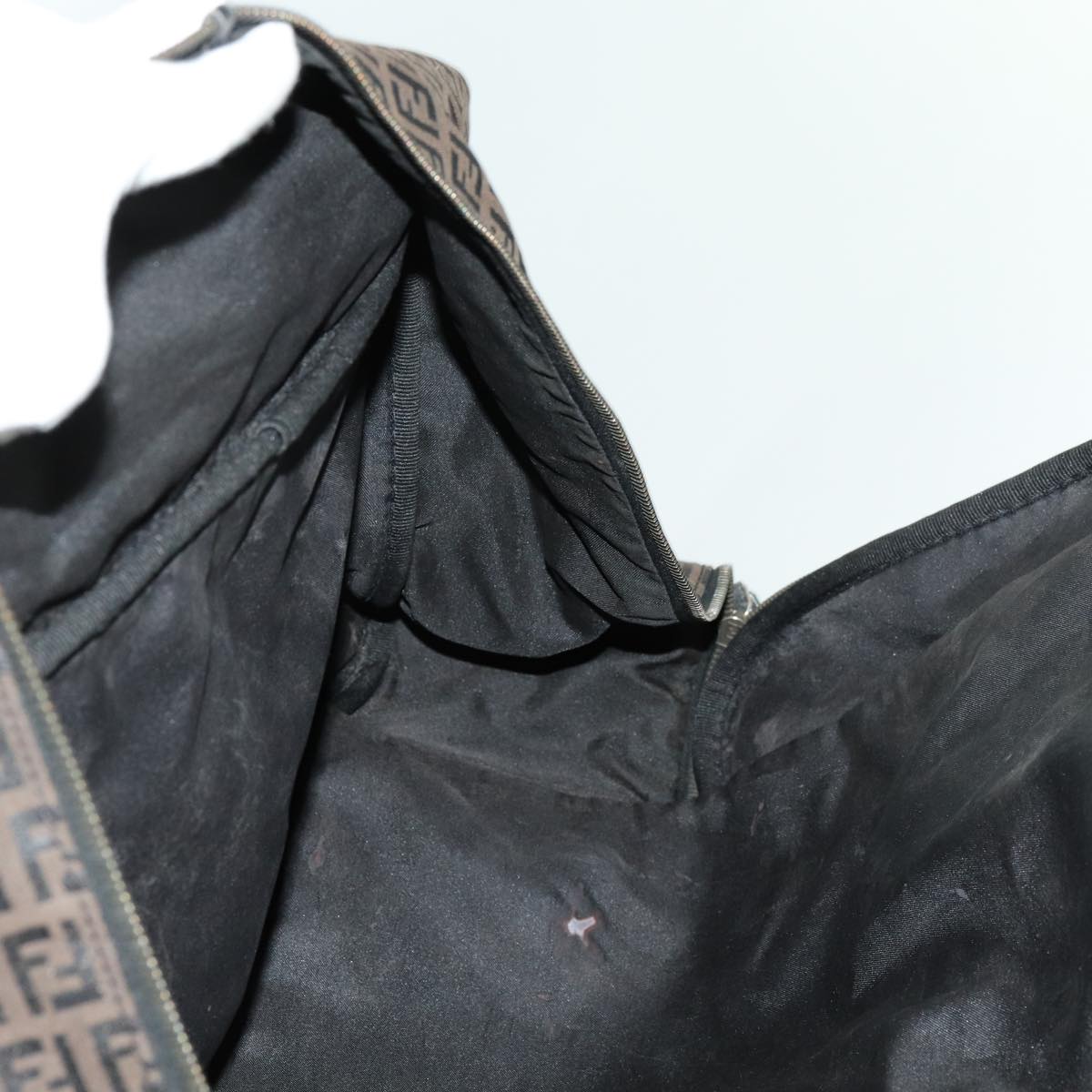 FENDI Zucchino Canvas Boston Bag Blackyk11470