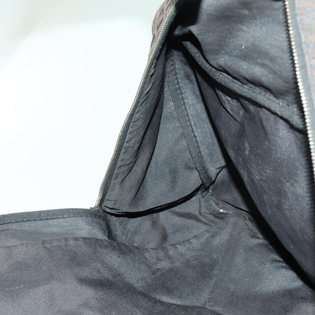 FENDI Zucchino Canvas Boston Bag Blackyk11470