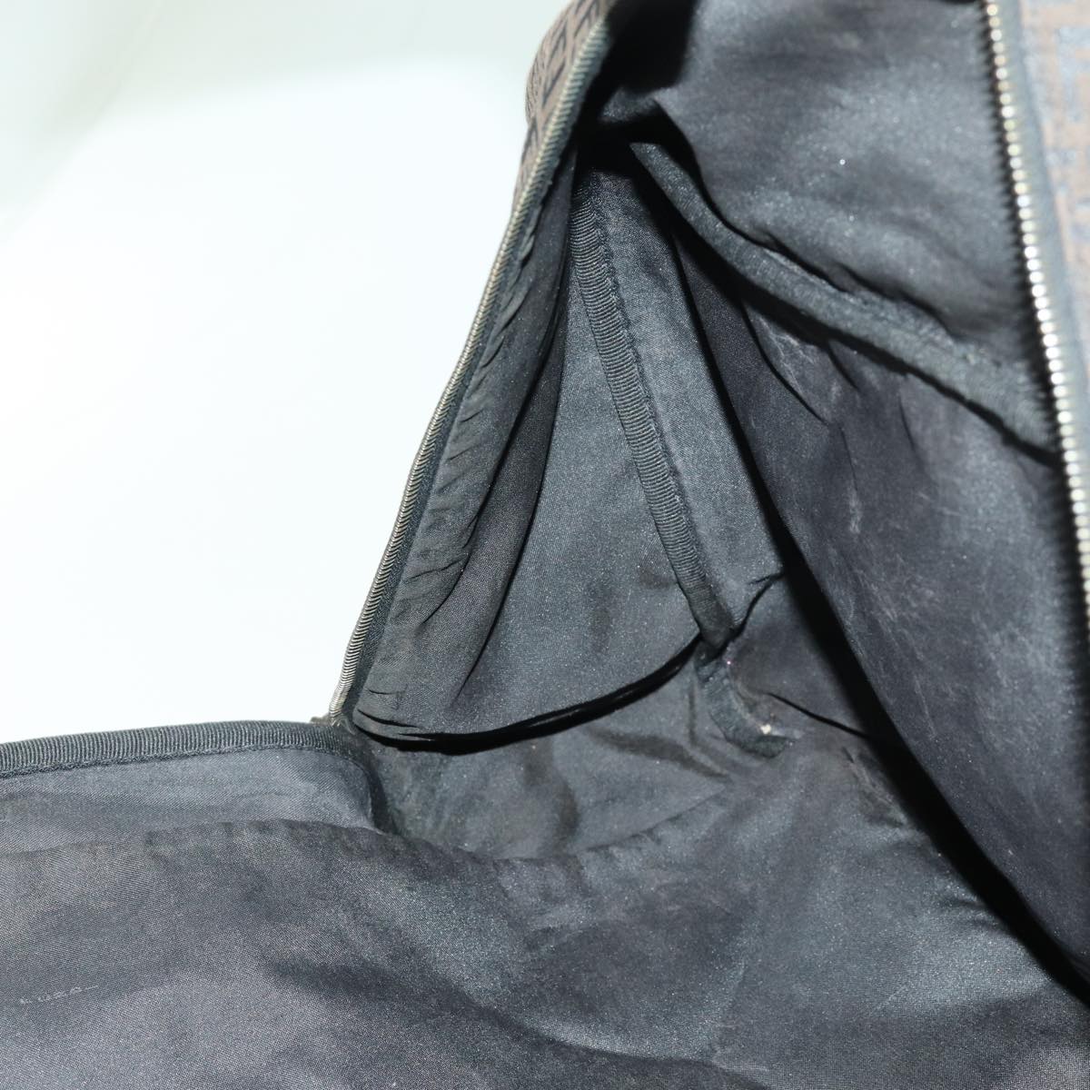 FENDI Zucchino Canvas Boston Bag Blackyk11470