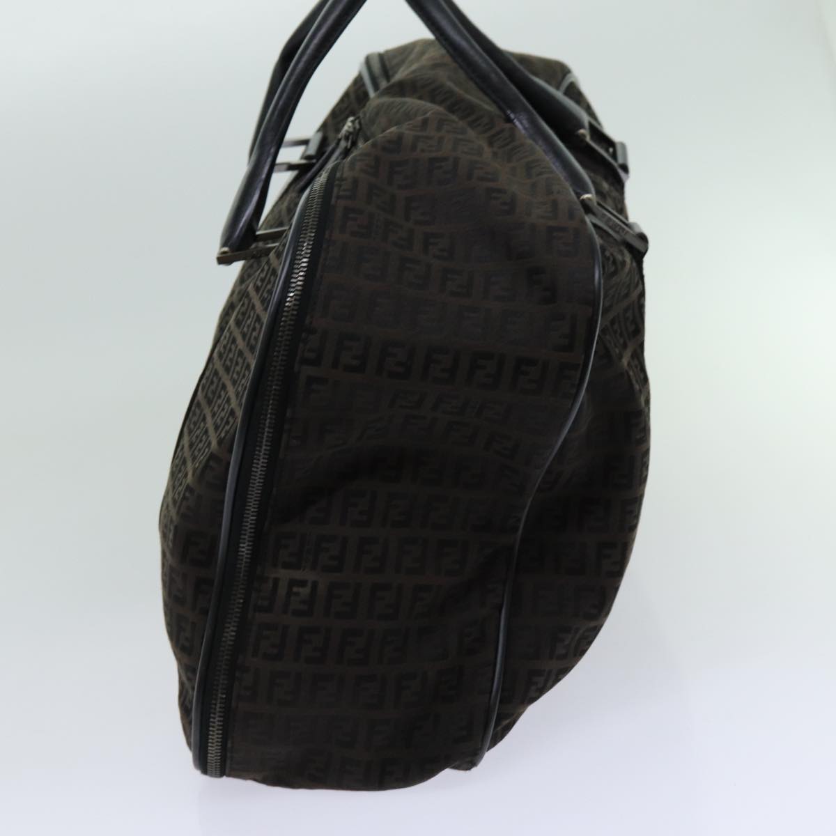 FENDI Zucchino Canvas Boston Bag Blackyk11470