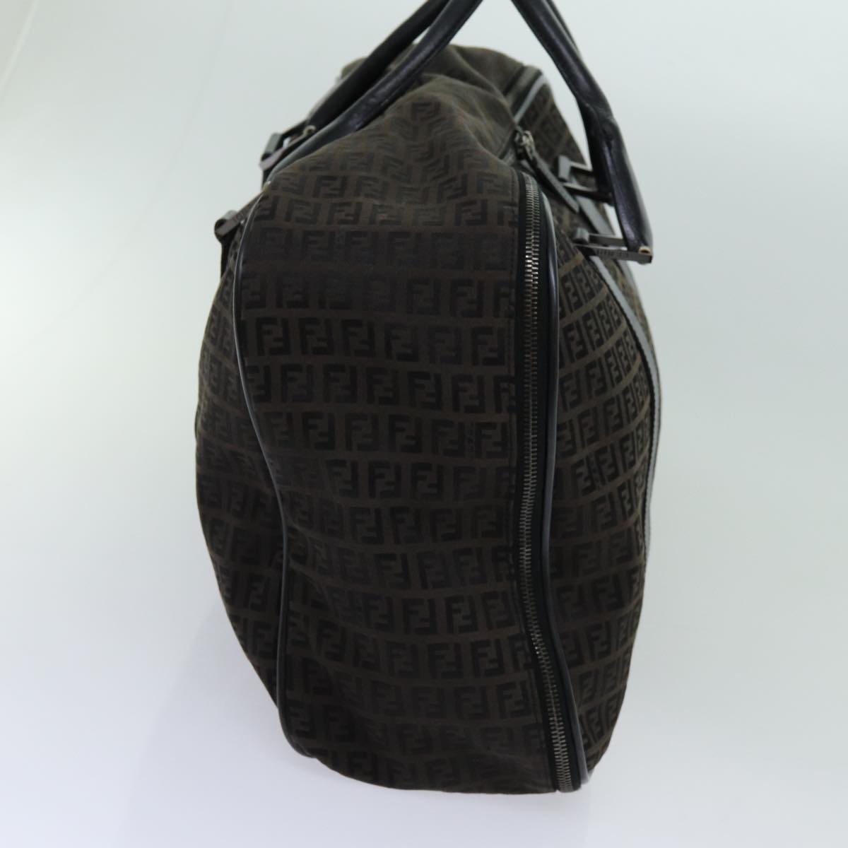 FENDI Zucchino Canvas Boston Bag Blackyk11470