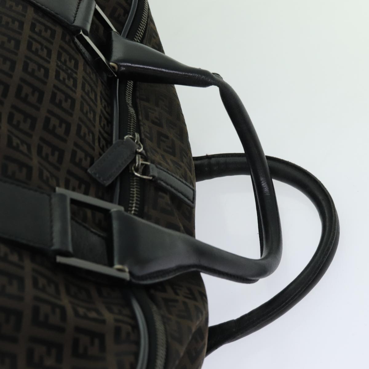 FENDI Zucchino Canvas Boston Bag Blackyk11470