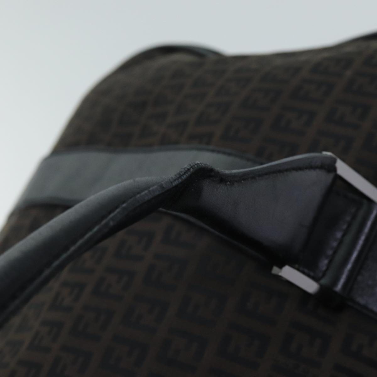 FENDI Zucchino Canvas Boston Bag Blackyk11470