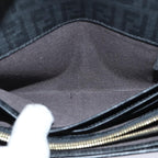 FENDI Zucchino Canvas Long Wallet Blackyk11478