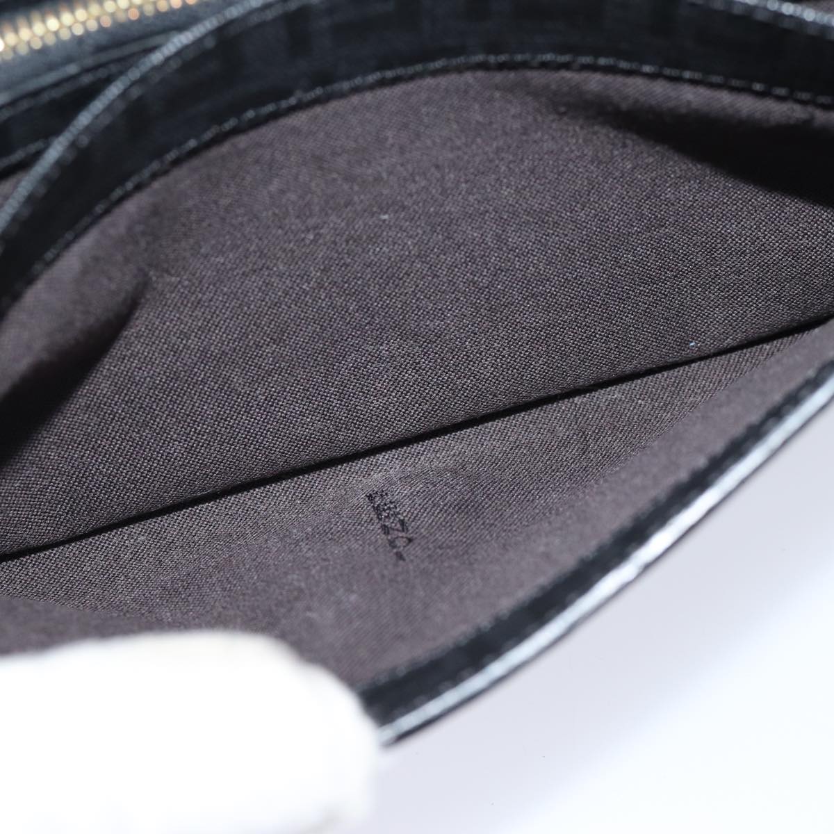 FENDI Zucchino Canvas Long Wallet Blackyk11478